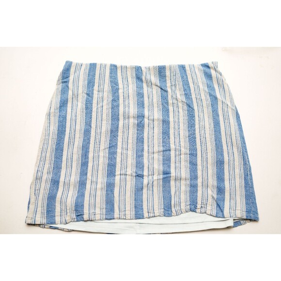 Torrid womens lined blue white striped skirt 2 2X linen tennis - Picture 1 of 7
